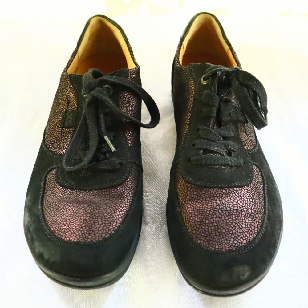 Hartjes XS Women's Purple Leather Comfort Shoes, Sparkly sneakers US 7.5